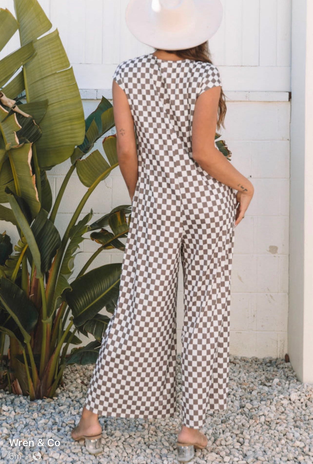 Checkered Print Jumpsuit