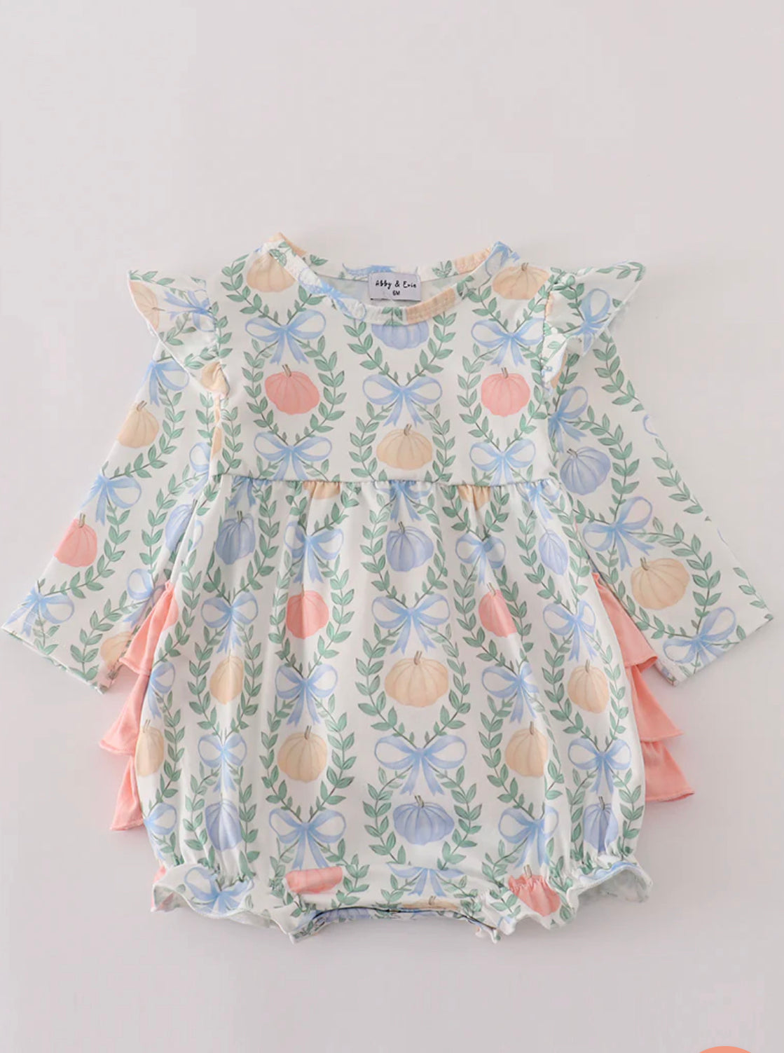 Bows and Pumpkins Ruffle Bubble