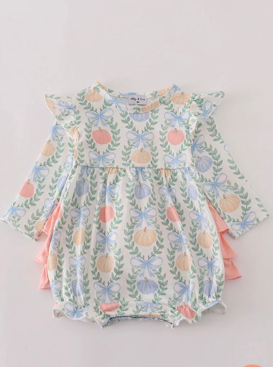 Bows and Pumpkins Ruffle Bubble