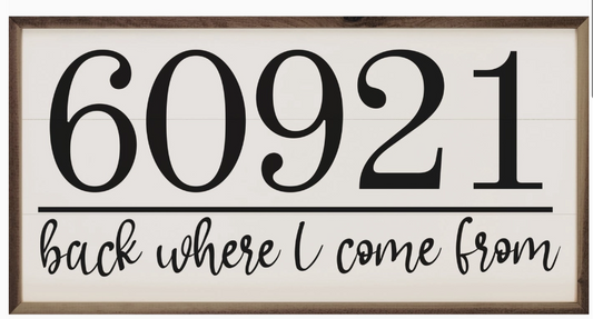 Personalized Zip Back Where I Come from Sign
